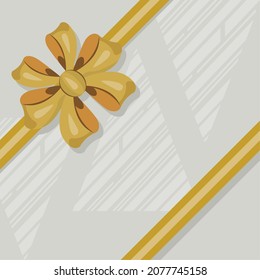 golden bow and ribbon template