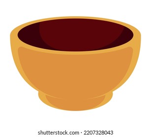 golden bowl decoration isolated icon