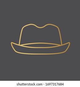 Icono de sombrero de bol dorado- ilustración vectorial