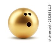 Golden bowling ball isolated on white background. EPS10 vector