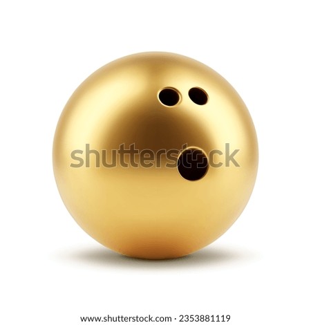 Golden bowling ball isolated on white background. EPS10 vector