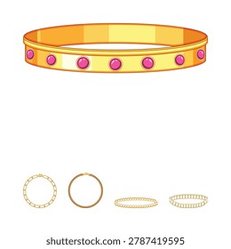 Golden bracelet with pink gemstone surrounded by assorted gold chains and beaded bracelets on white background, stylish luxury jewelry collection for fashion and gifts
