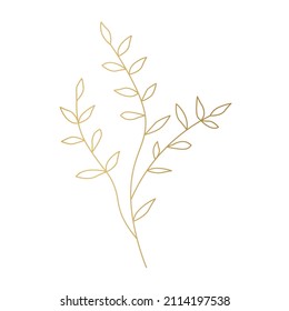 golden branches with leaves- vector illustration
