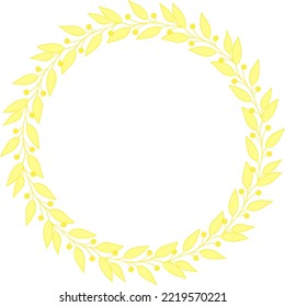Golden branches wreath isolated vector