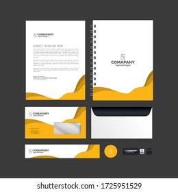Golden Brand Identity Design, Stationary Design Template