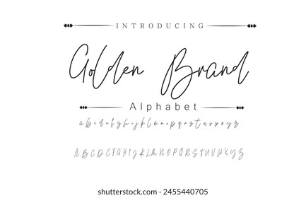 Golden Brand Signature Font Calligraphy Logotype Script Brush Font Type Font lettering handwritten