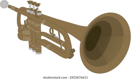 Golden Brass Jazz Trumpet Instrument
