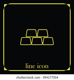 Golden bricks flat icon.