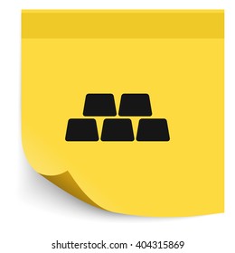 Golden bricks flat icon.