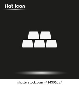 Golden bricks flat icon.