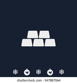 Golden bricks flat icon.