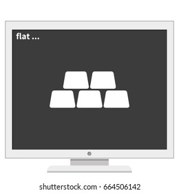 Golden bricks flat icon.