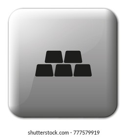 Golden bricks flat vector icon.