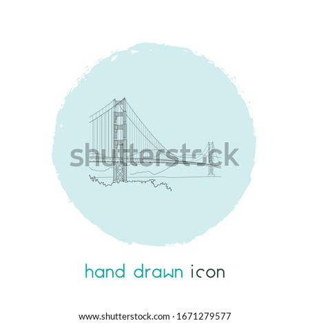 Golden bridge icon line element. Vector illustration of golden bridge icon line isolated on clean background for your web mobile app logo design.