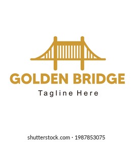 golden bridge logo vector design