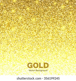 Golden Bright Glowing Gradient Background. Jewelry Gold Background Concept. Vector Background Illustration