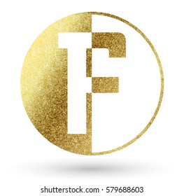 golden bright letter F logo
