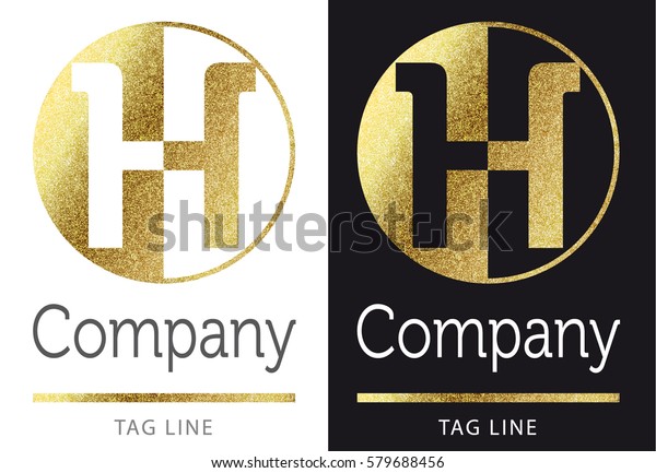 Goldener Heller Buchstabe H Logo