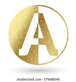  golden bright letter A logo
