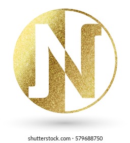 golden bright letter N logo
