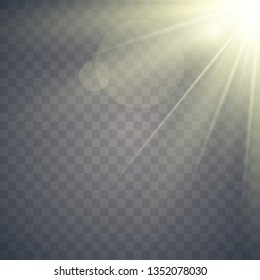 Golden bright light. Bright and shine golden light star .Gold shine burst. Vector illustration EPS10...