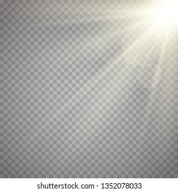 Golden bright light. Bright and shine golden light star .Gold shine burst. Vector illustration EPS10...