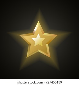 Golden bright shiny stars vector illustration