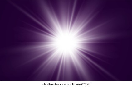 Golden bright star. Light effect bright star. Beautiful light to illustrate. Christmas star White sparks sparkle with a special light. Vector sparkles on transparent background.