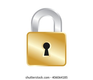 golden bronze padlock keyhole locked secure image loco icon