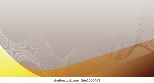  Golden Brown Abstract Wave Background with Smooth Flowing Lines and Modern Gradient Curves, Ideal for Business Cards, Invitations, Luxury Posters, Website Banners, and Elegant Presentations