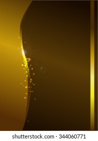 Golden brown background.