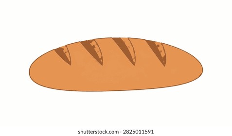 Golden brown crusty bread with diagonal slash marks