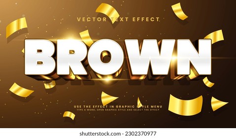 Golden brown editable text style effect. Vector text effect with glowing luxury concept.