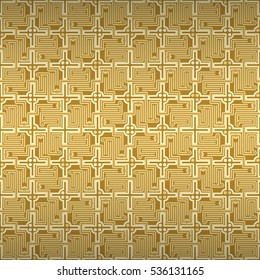 Golden brown fancy seamless pattern in quest style. Retro motif.