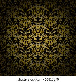 Golden brown floral design that would make an ideal seamless background