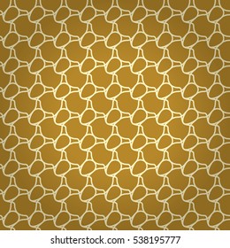 Golden brown geometric seamless pattern in Rorschach test style. Vector background. Knotty mosaic repeatable backdrop.