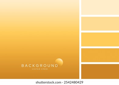 Golden brown gradient background vector design with color palette