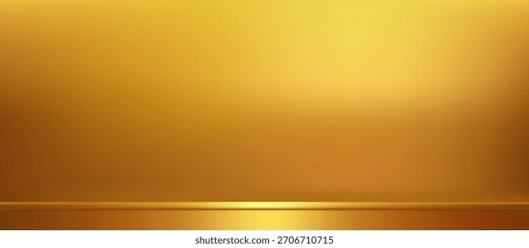 Fondo dorado del limbo del gradiente marrón, reflejo brillante de la puesta del sol, brillo metálico elegante, sala de estudio suave de la malla lisa, Fondo de pantalla abstracto lujoso del Vector, horizonte ligero cálido