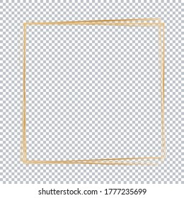 marco de pincel dorado. Elemento de diseño del vector sobre fondo transparente