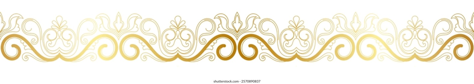 Golden brush head, vintage pattern, vintage lines, golden gradient abstract pattern