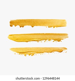 Golden brush painted stripes - Vector. 