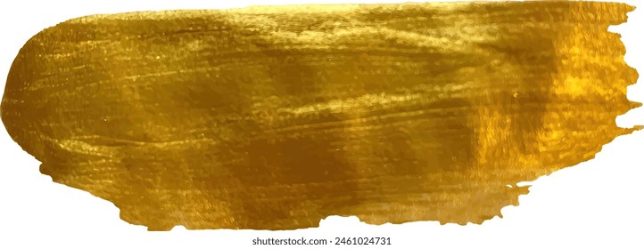 Pincel dorado. Trazo de pintura de Vector dorado