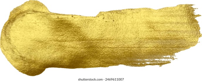 Pincel dorado. Trazo de pintura de Vector dorado