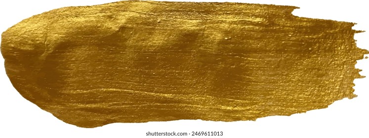 Golden Brush stroke. Gold vector paint stroke