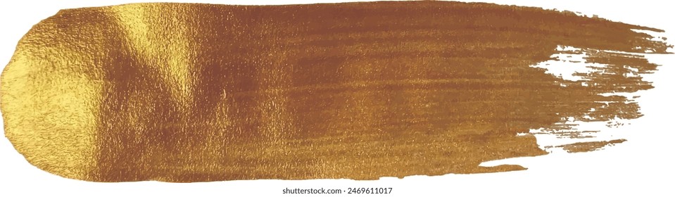 Goldener Pinselstrich. Goldener Vektorgrafik-Farbstrich
