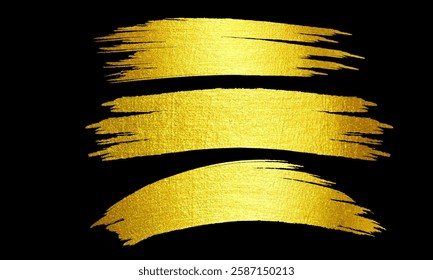 Golden Brush stroke. Gold vector paint stroke
