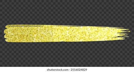 Goldener Pinselstrich. Glänzender Hintergrund oder Pinselstrich mit goldenem Glitter