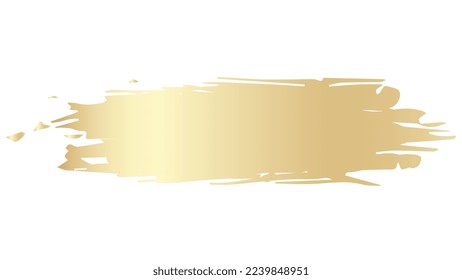 Golden brush strokes in grunge style. Irregular shapes and rough edges. Vector design element for t-shirt or website.