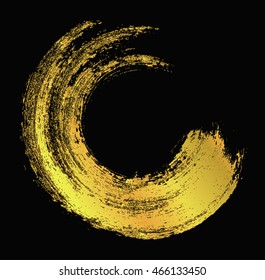 Golden Brush Wave.Grunge Wave.Vector illustration.