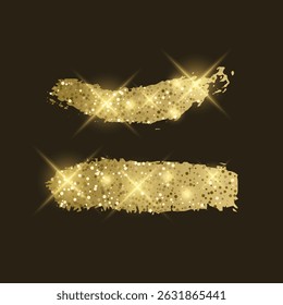 Coups de pinceau dorés avec paillettes et scintillements